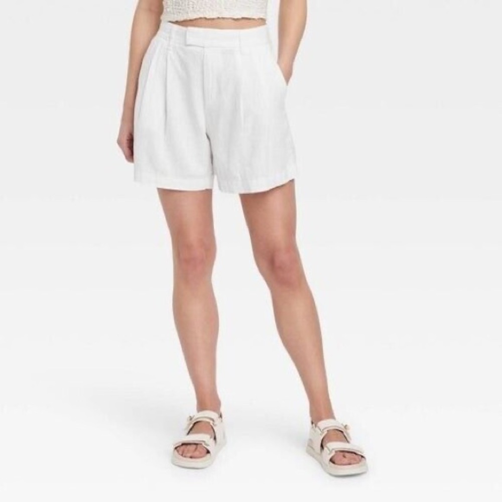 NWT A New Day by Target Women's White Linen Shorts